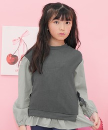 Bee des Bee（ビーデスビー）の「ベスト重ね着風 長袖シャツトップス（シャツ/ブラウス）」