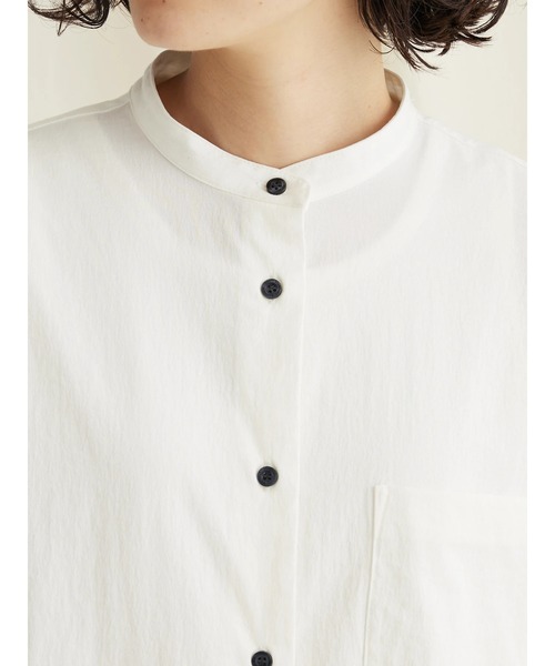 CRAFT STANDARD BOUTIQUE（クラフトスタンダードブティック）の「レーヨンデシンバンドカラーシャツ（シャツ/ブラウス・レディース・グリーン/ブラック/オフホワイト/オレンジ・M/L）」の8枚目の写真