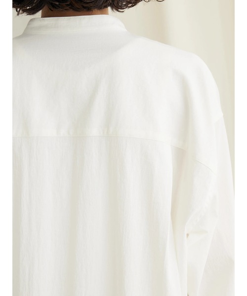 CRAFT STANDARD BOUTIQUE（クラフトスタンダードブティック）の「レーヨンデシンバンドカラーシャツ（シャツ/ブラウス・レディース・グリーン/ブラック/オフホワイト/オレンジ・M/L）」の9枚目の写真