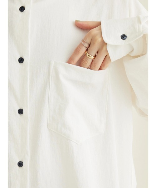 CRAFT STANDARD BOUTIQUE（クラフトスタンダードブティック）の「レーヨンデシンバンドカラーシャツ（シャツ/ブラウス・レディース・グリーン/ブラック/オフホワイト/オレンジ・M/L）」の10枚目の写真