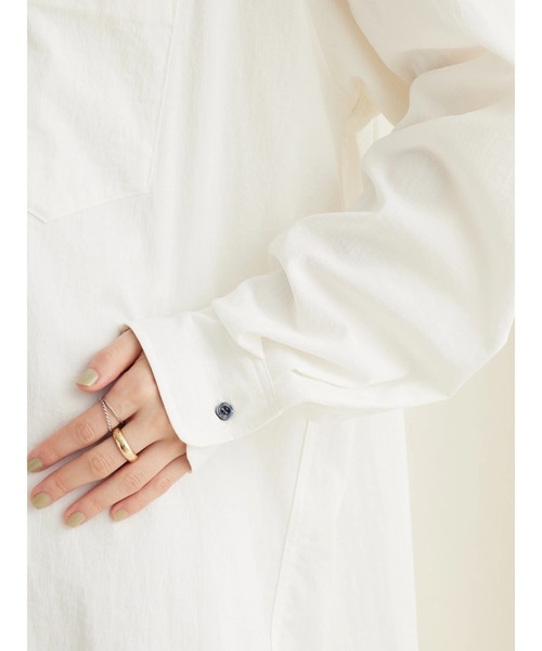 CRAFT STANDARD BOUTIQUE（クラフトスタンダードブティック）の「レーヨンデシンバンドカラーシャツ（シャツ/ブラウス・レディース・グリーン/ブラック/オフホワイト/オレンジ・M/L）」の11枚目の写真