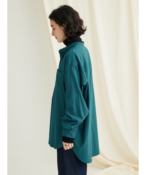 CRAFT STANDARD BOUTIQUE（クラフトスタンダードブティック）の「レーヨンデシンバンドカラーシャツ（シャツ/ブラウス・レディース・グリーン/ブラック/オフホワイト/オレンジ・M/L）」の21枚目の写真