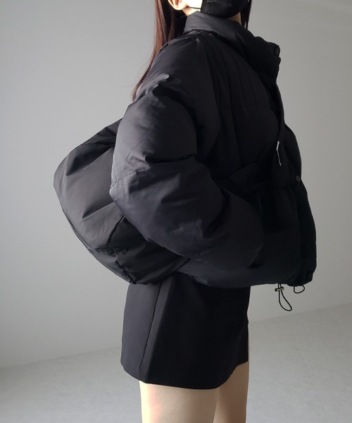 me+em select(ミームセレクト)の「※【 肩紐調節可能 】ハーフムーンナイロン中綿ショルダーバッグ(ショルダーバッグ・レディース・ブラック/アイボリー/ブルー/グリーン・FREE)」の22枚目の写真