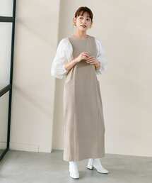 F by ROSSO | F by ROSSO　ギャザースリーブドッキングワンピース(ワンピース)