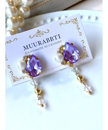 【MUURABBTI】雫ビジューとスワロフスキーのピアス(MA)