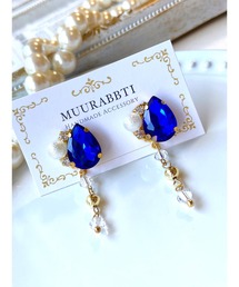 【MUURABBTI】雫ビジューとスワロフスキーのピアス(MA)
