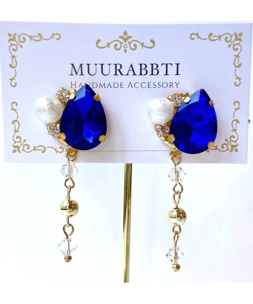 tone(トーン)の「【MUURABBTI】雫ビジューとスワロフスキーのピアス(MA)(ピアス(両耳用)・レディース・バイオレット/その他/エメラルド・FREE)」の11枚目の写真