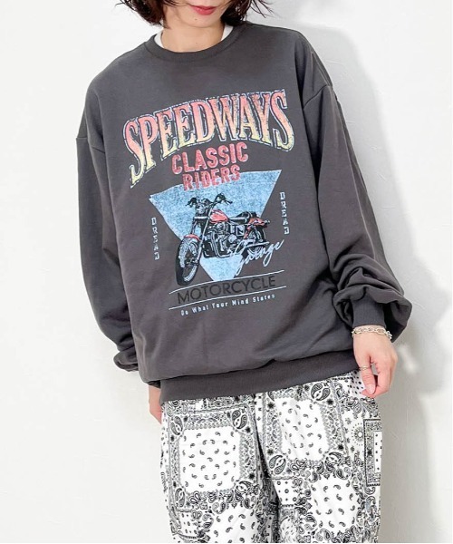 TC 裏毛 クルーNプリント(SPEEDWAYS)（スウェット）｜Ritzy（リッツィー）