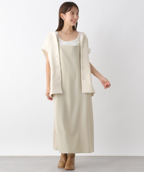 LEPSIM(レプシィム)の「細紐キャミワンピース 184000(ワンピース・レディース・グレイッシュベージュ/ブラック/グレー・FREE)」の8枚目の写真