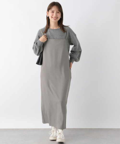 LEPSIM(レプシィム)の「細紐キャミワンピース 184000(ワンピース・レディース・グレイッシュベージュ/ブラック/グレー・FREE)」の10枚目の写真