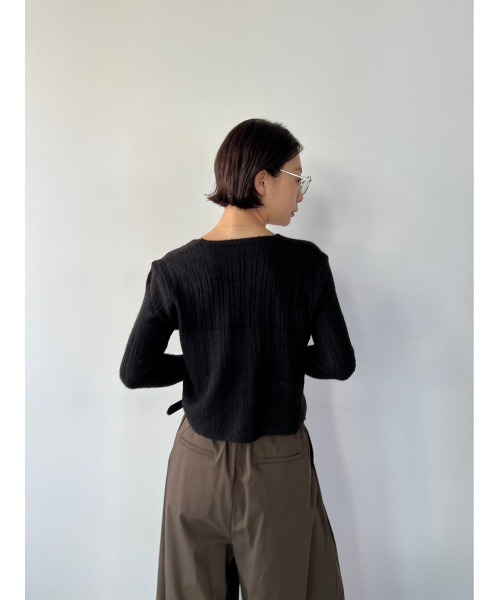 HANNE（アン）の「リブニットカーディガン（カーディガン/ボレロ・レディース・オレンジ/グレー/ブラック・FREE）」の6枚目の写真