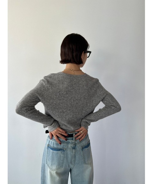 HANNE（アン）の「リブニットカーディガン（カーディガン/ボレロ・レディース・オレンジ/グレー/ブラック・FREE）」の11枚目の写真