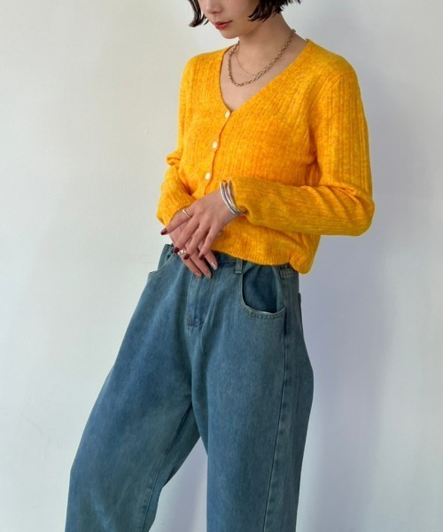 HANNE（アン）の「リブニットカーディガン（カーディガン/ボレロ・レディース・オレンジ/グレー/ブラック・FREE）」の14枚目の写真