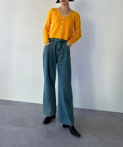 HANNE（アン）の「リブニットカーディガン（カーディガン/ボレロ・レディース・オレンジ/グレー/ブラック・FREE）」の18枚目の写真