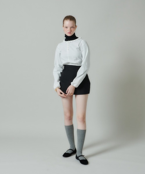 GIUNON（ジウノン）の「embroidery socks / ロゴ刺繍ソックス（ソックス/靴下・レディース・ホワイト/ブラウン/グレー・FREE）」の18枚目の写真