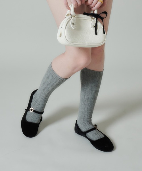 GIUNON（ジウノン）の「embroidery socks / ロゴ刺繍ソックス（ソックス/靴下・レディース・ホワイト/ブラウン/グレー・FREE）」の17枚目の写真