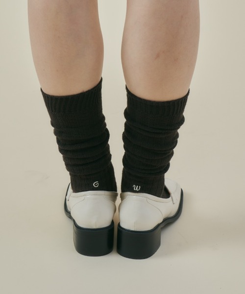 GIUNON（ジウノン）の「embroidery socks / ロゴ刺繍ソックス（ソックス/靴下・レディース・ホワイト/ブラウン/グレー・FREE）」の22枚目の写真