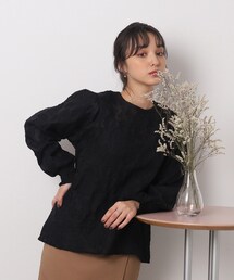 ◆上品なシアー感 お袖ボリューム レースブラウス