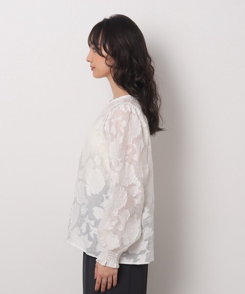 DRESKIP（ドレスキップ）の「◆上品なシアー感 お袖ボリューム レースブラウス（シャツ/ブラウス・レディース・ブラック/ナチュラル・02/03/04）」の7枚目の写真
