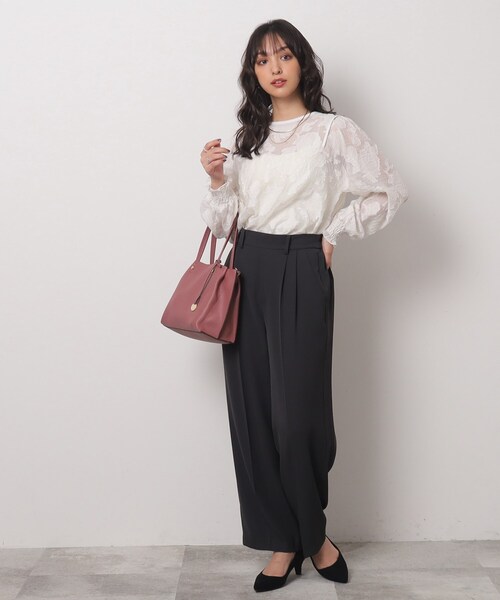 DRESKIP（ドレスキップ）の「◆上品なシアー感 お袖ボリューム レースブラウス（シャツ/ブラウス・レディース・ブラック/ナチュラル・02/03/04）」の9枚目の写真