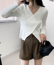 カシュクールリブニット