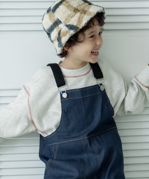 pairmanon（ペアマノン）の「ライトデニム 配色ステッチ サロペット（サロペット/オーバーオール・キッズ・インディゴブルー/ブルー/ライトブルー・110/120/130/140/100/90/150）」の7枚目の写真