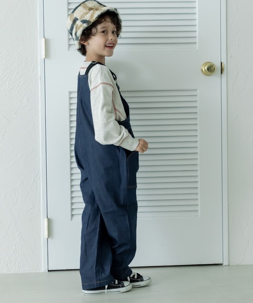 pairmanon（ペアマノン）の「ライトデニム 配色ステッチ サロペット（サロペット/オーバーオール・キッズ・インディゴブルー/ブルー/ライトブルー・110/120/130/140/100/90/150）」の8枚目の写真