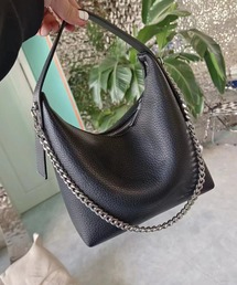 MAISON BREEZE（メゾンブリーズ）の「【MAISON BREEZE】シボレザー風チェーンショルダーワンハンドルミニバッグ KNF036（ハンドバッグ・メンズ）」