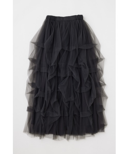 MOUSSY（マウジー）の「VOLUME TULLE LONG スカート（スカート・レディース・グレー/ブラック・2/1）」の3枚目の写真