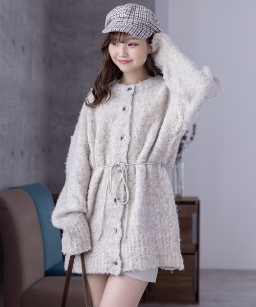 clear（クリア）の「ニットチュニック丈カーディガン（カーディガン/ボレロ・レディース・ブルー/ベージュ/グレイッシュベージュ・F）」の15枚目の写真