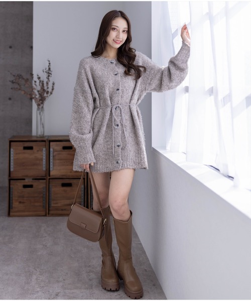 clear（クリア）の「ニットチュニック丈カーディガン（カーディガン/ボレロ・レディース・ブルー/ベージュ/グレイッシュベージュ・F）」の22枚目の写真