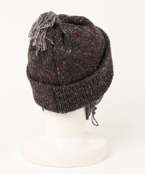 go slow caravan(ゴースローキャラバン)の「HIGHLAND2000/ハイランドトゥーサウザンド Solid Bobcap w/ear Cover & Tassels & Thin Rope(ニットキャップ/ビーニー・レディース・ナチュラル/チャコールグレー/オートミール・FREE)」の9枚目の写真