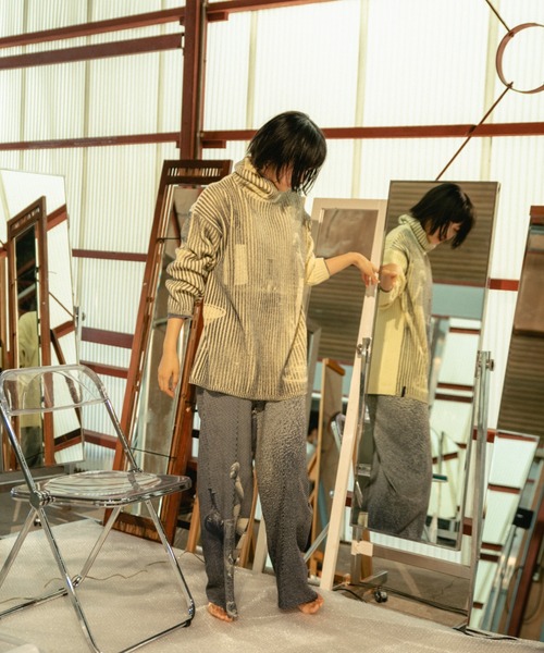 PAMM(パム)の「網点写真のハイネックニット(ニット/セーター・レディース・イエロー/ホワイト・フリー)」の4枚目の写真