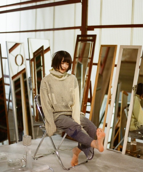 PAMM(パム)の「網点写真のハイネックニット(ニット/セーター・レディース・イエロー/ホワイト・フリー)」の7枚目の写真
