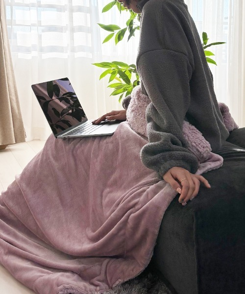 SEN TOKYO（セントーキョー）の「上質な空間を演出♪片面ボアブランケット 毛布（ブランケット・レディース・グレー/ブルー/ベージュ/パープル/ホワイト/ライトグレー・FREE）」の6枚目の写真