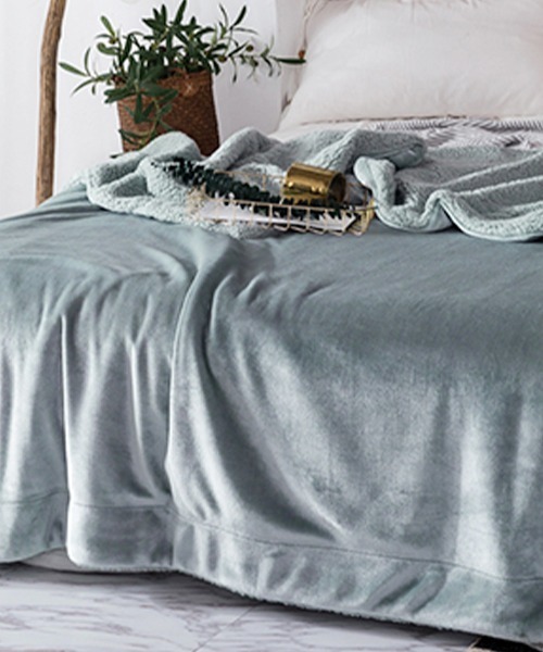 SEN TOKYO（セントーキョー）の「上質な空間を演出♪片面ボアブランケット 毛布（ブランケット・レディース・グレー/ブルー/ベージュ/パープル/ホワイト/ライトグレー・FREE）」の10枚目の写真