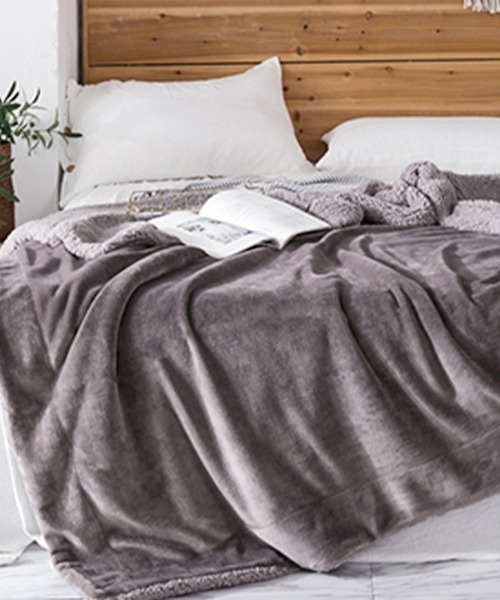 SEN TOKYO（セントーキョー）の「上質な空間を演出♪片面ボアブランケット 毛布（ブランケット・レディース・グレー/ブルー/ベージュ/パープル/ホワイト/ライトグレー・FREE）」の11枚目の写真