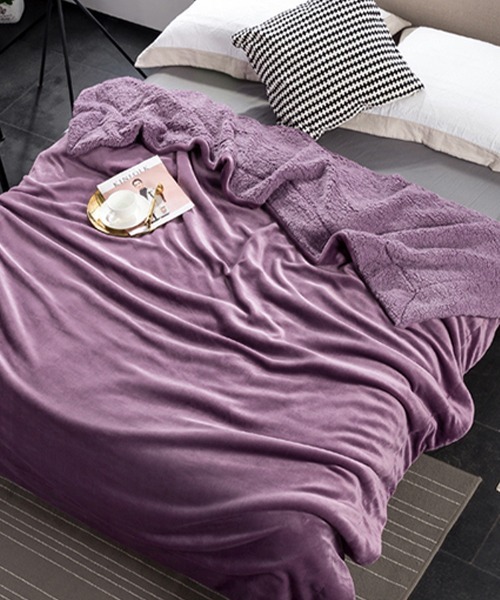 SEN TOKYO（セントーキョー）の「上質な空間を演出♪片面ボアブランケット 毛布（ブランケット・レディース・グレー/ブルー/ベージュ/パープル/ホワイト/ライトグレー・FREE）」の18枚目の写真