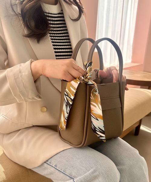 ORiental TRaffic（オリエンタルトラフィック）の「スカーフ 付き ハンドバッグ BA-209（ハンドバッグ・レディース・ブラック/ベージュ/アイボリー/イエロー/グリーン・ﾌﾘ-）」の15枚目の写真