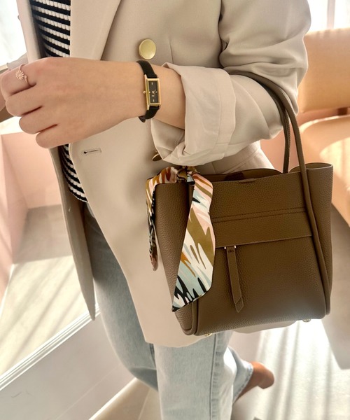 ORiental TRaffic（オリエンタルトラフィック）の「スカーフ 付き ハンドバッグ BA-209（ハンドバッグ・レディース・ブラック/ベージュ/アイボリー/イエロー/グリーン・ﾌﾘ-）」の13枚目の写真