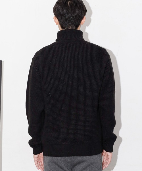 NANO universe（ナノユニバース）の「コンビゲージタートルニット（ニット/セーター・メンズ・グレー/オフホワイト/ブラック・L/M/S）」の11枚目の写真