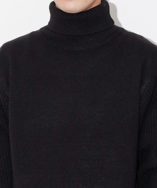 NANO universe（ナノユニバース）の「コンビゲージタートルニット（ニット/セーター・メンズ・グレー/オフホワイト/ブラック・L/M/S）」の12枚目の写真