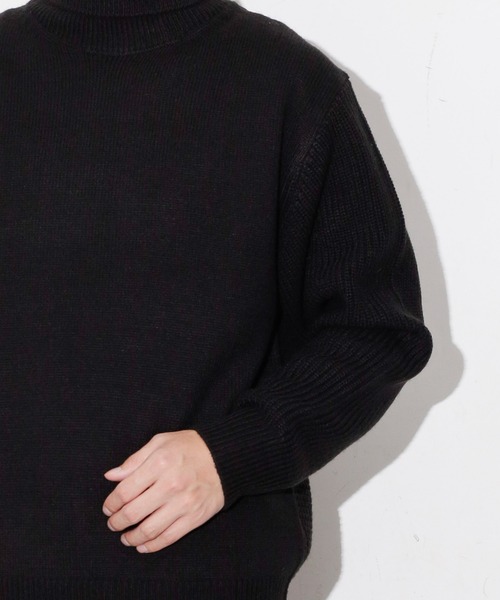 NANO universe（ナノユニバース）の「コンビゲージタートルニット（ニット/セーター・メンズ・グレー/オフホワイト/ブラック・L/M/S）」の13枚目の写真