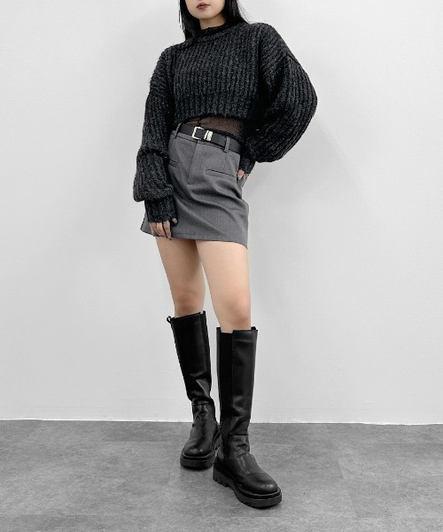 セール】【LVEU.】ローゲージクロップドニットトップス / トップス