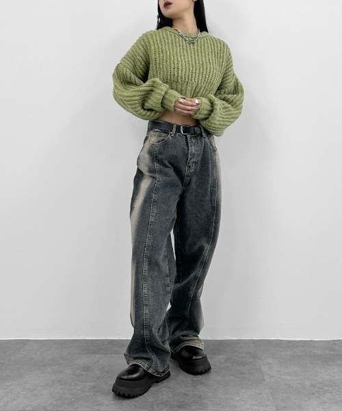 セール】【LVEU.】ローゲージクロップドニットトップス / トップス