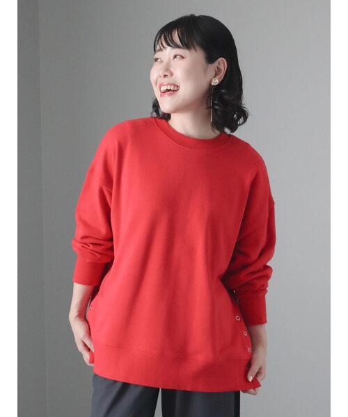 CRAFT STANDARD BOUTIQUE（クラフトスタンダードブティック）の「裏毛リングドットプルオーバー（Tシャツ/カットソー・レディース・アイボリー/サックスブルー/レッド/杢グレー/ブラック/オートミール・FREE）」の12枚目の写真
