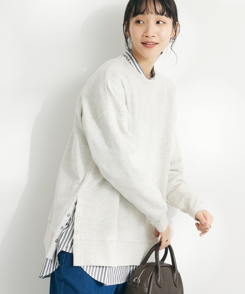 CRAFT STANDARD BOUTIQUE（クラフトスタンダードブティック）の「裏毛リングドットプルオーバー（Tシャツ/カットソー・レディース・アイボリー/サックスブルー/レッド/杢グレー/ブラック/オートミール・FREE）」の4枚目の写真