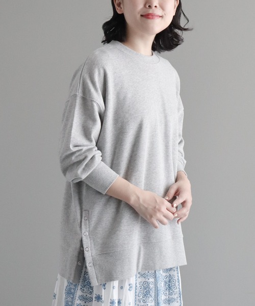 CRAFT STANDARD BOUTIQUE（クラフトスタンダードブティック）の「裏毛リングドットプルオーバー（Tシャツ/カットソー・レディース・アイボリー/サックスブルー/レッド/杢グレー/ブラック/オートミール・FREE）」の3枚目の写真