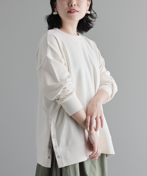 CRAFT STANDARD BOUTIQUE（クラフトスタンダードブティック）の「裏毛リングドットプルオーバー（Tシャツ/カットソー・レディース・アイボリー/サックスブルー/レッド/杢グレー/ブラック/オートミール・FREE）」の2枚目の写真