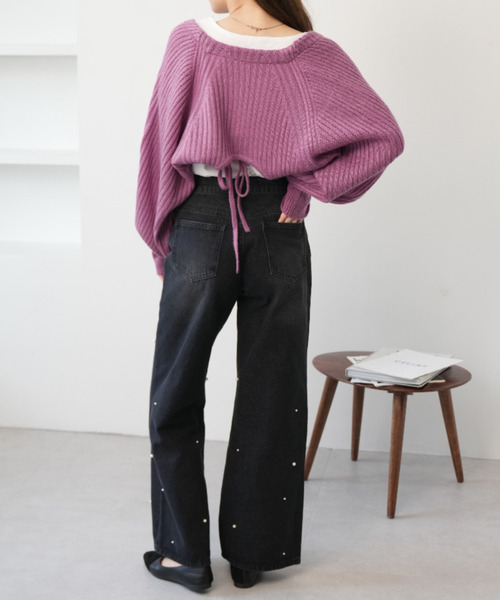 Ada.(エイダ)の「パール デニムパンツ(デニムパンツ・レディース・ライトブルー/ブラック/ブルー・S/M)」の12枚目の写真